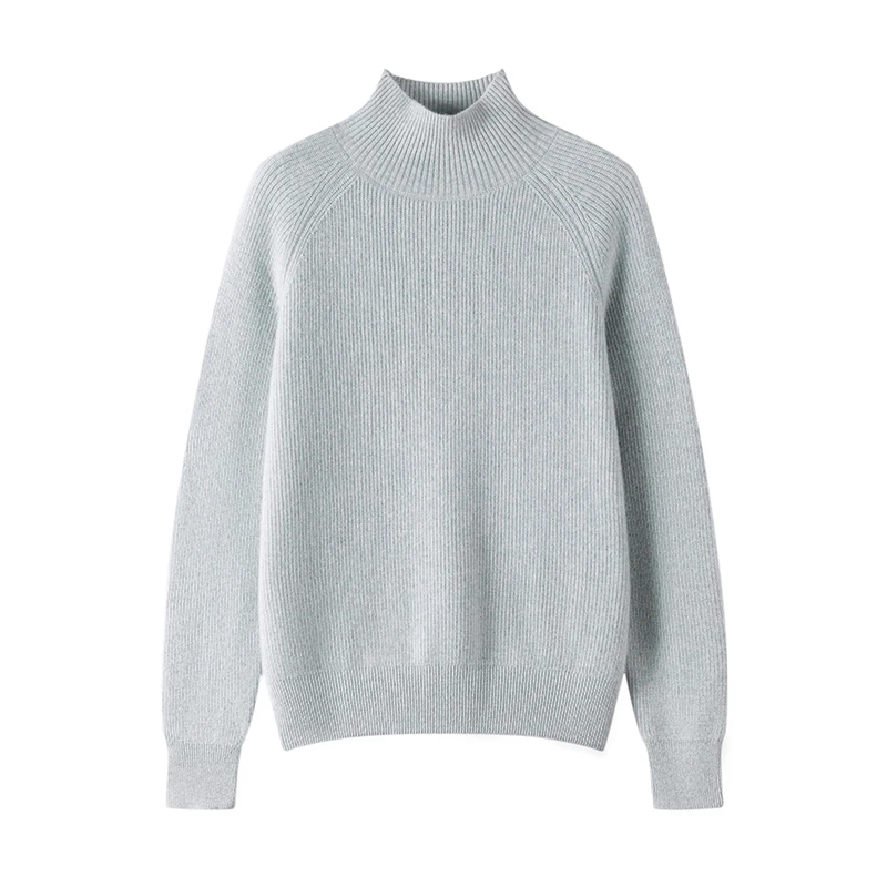 山羊绒插件元宝针半高领  一件过冬