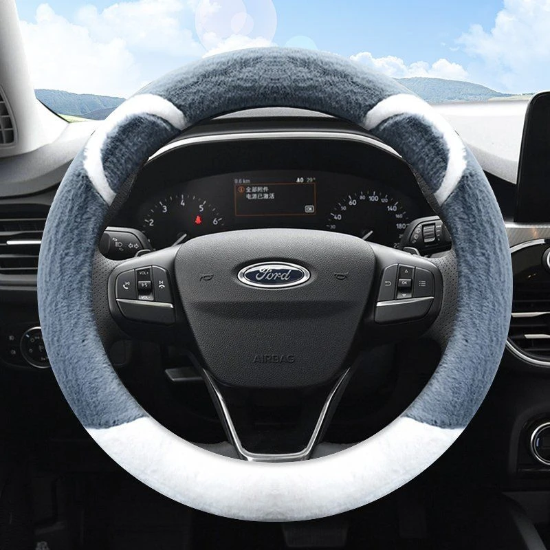 福特福克斯福睿斯锐际领睿锐界翼虎蒙迪欧嘉年华毛绒冬季方向盘套