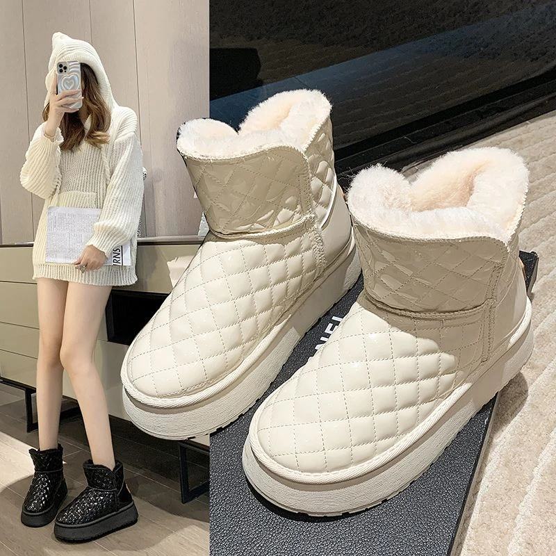 雪地靴女2023冬季新款加绒加厚保暖棉鞋耐磨防滑软底短筒棉靴短靴