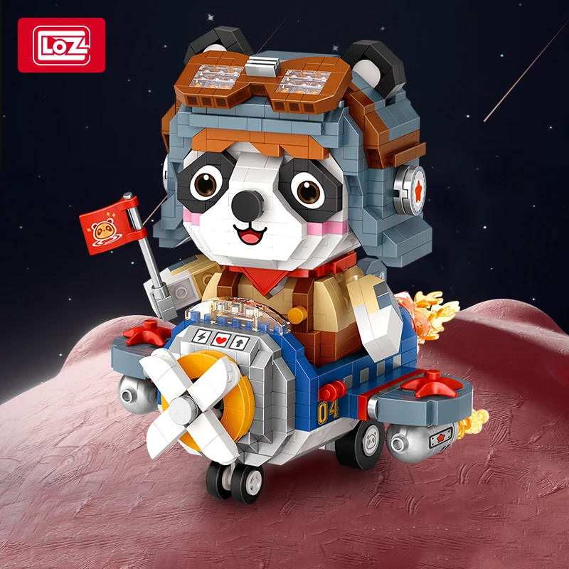 LOZ/俐智熊猫飞行员梦想家系列飞机微小颗粒拼装积木玩具模型组装