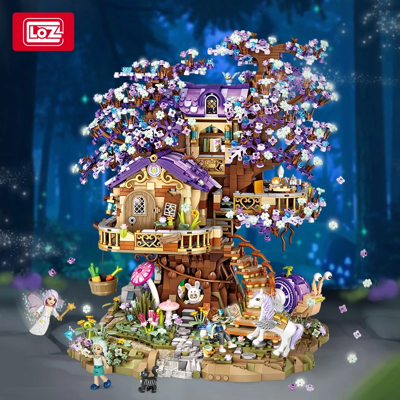 LOZ/俐智满天星 精灵树屋 成人场景积木大型益智立体建筑拼装模型