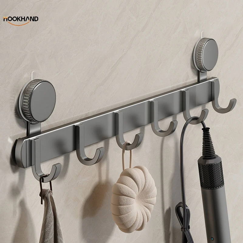 毛巾挂架壁挂免打孔入户门后一排强力承重厨房排钩