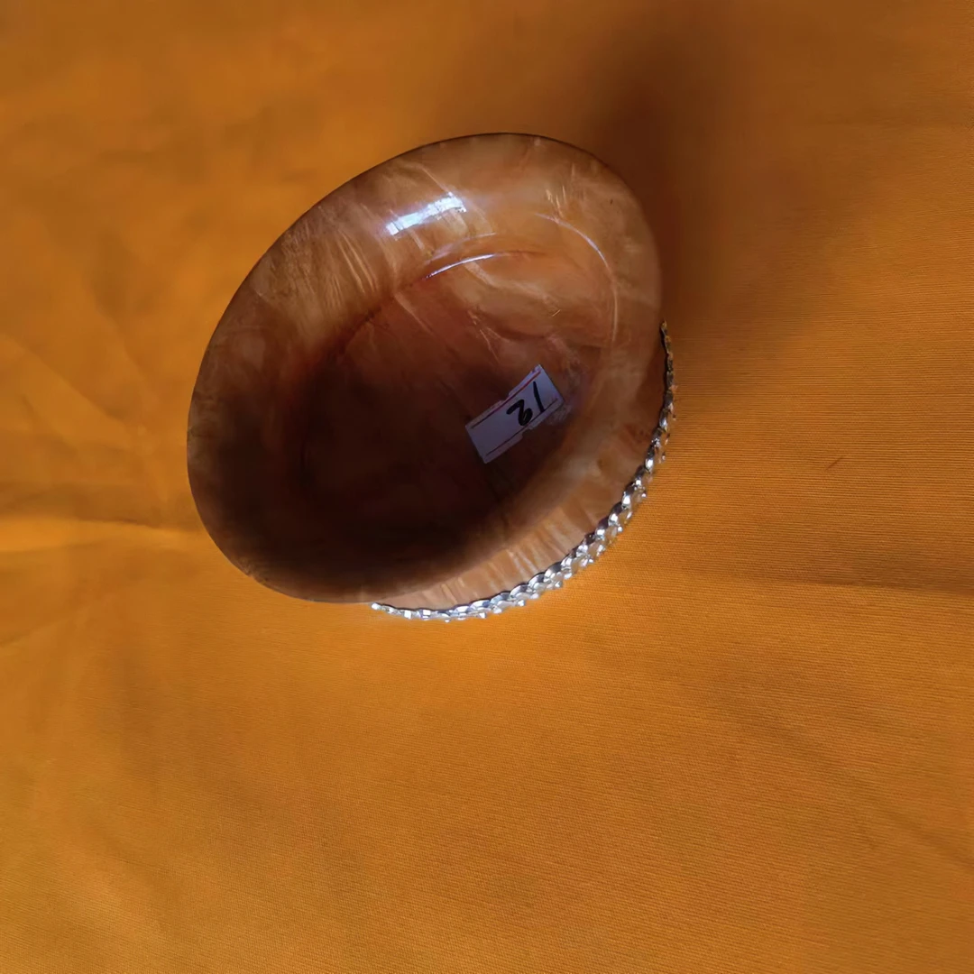 堆啦纯银藏式手工外半包银样扎树榴碗女士专用