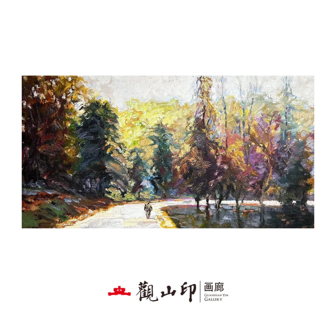 7212原创手绘风景油画44.5x78.5cm丛林作品七