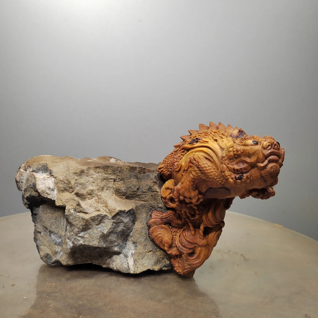 瑞兽纳福,北太行易县料山水摆件,高油高密纯手工雕刻匠心之作