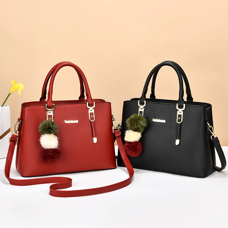 百搭高弹软皮妈妈包中年女士时尚单肩韩版大气休闲