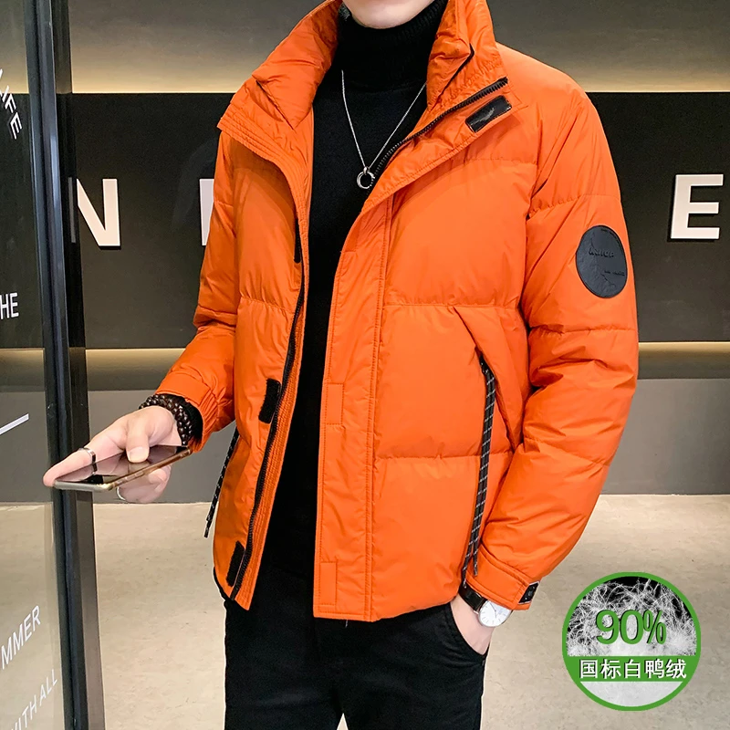 潮流立领羽绒服男短款衣服2023新款休闲冬装袄子冬季加厚保暖外套