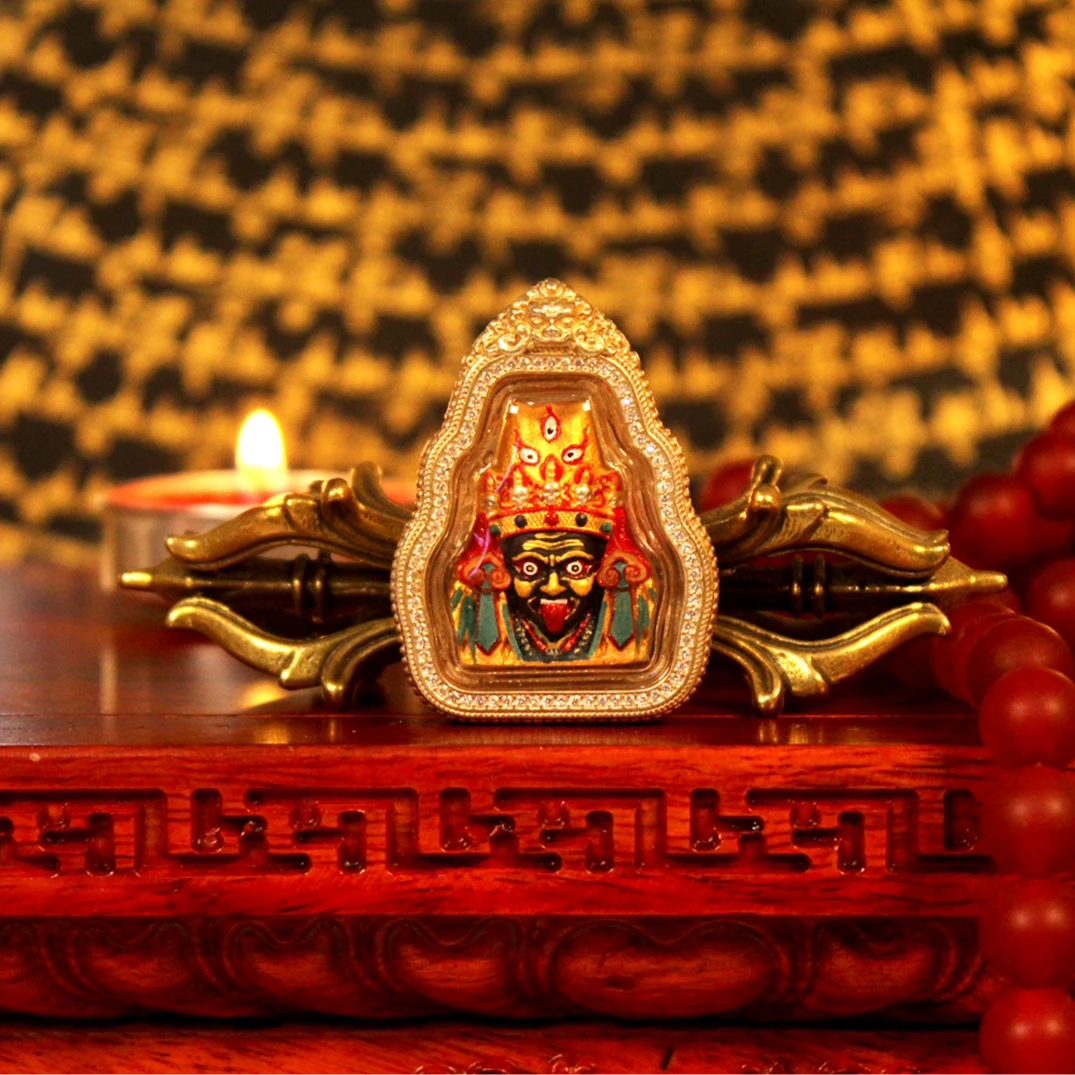 吊坠925银亚克力 【藏地女财神】精品扎基拉姆半身手绘925银擦手工