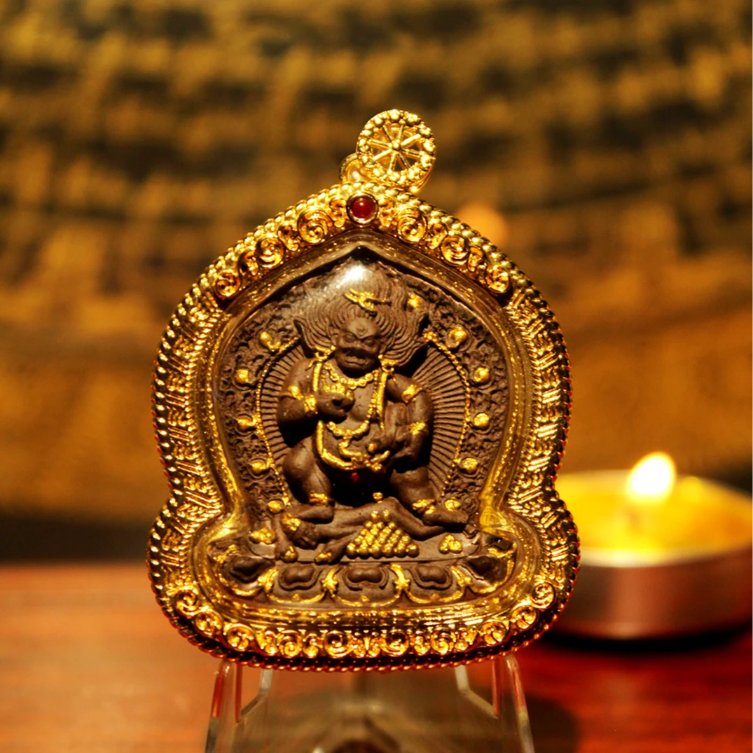 铜合金亚克力吊坠 藏地黑财擦擦手工古法