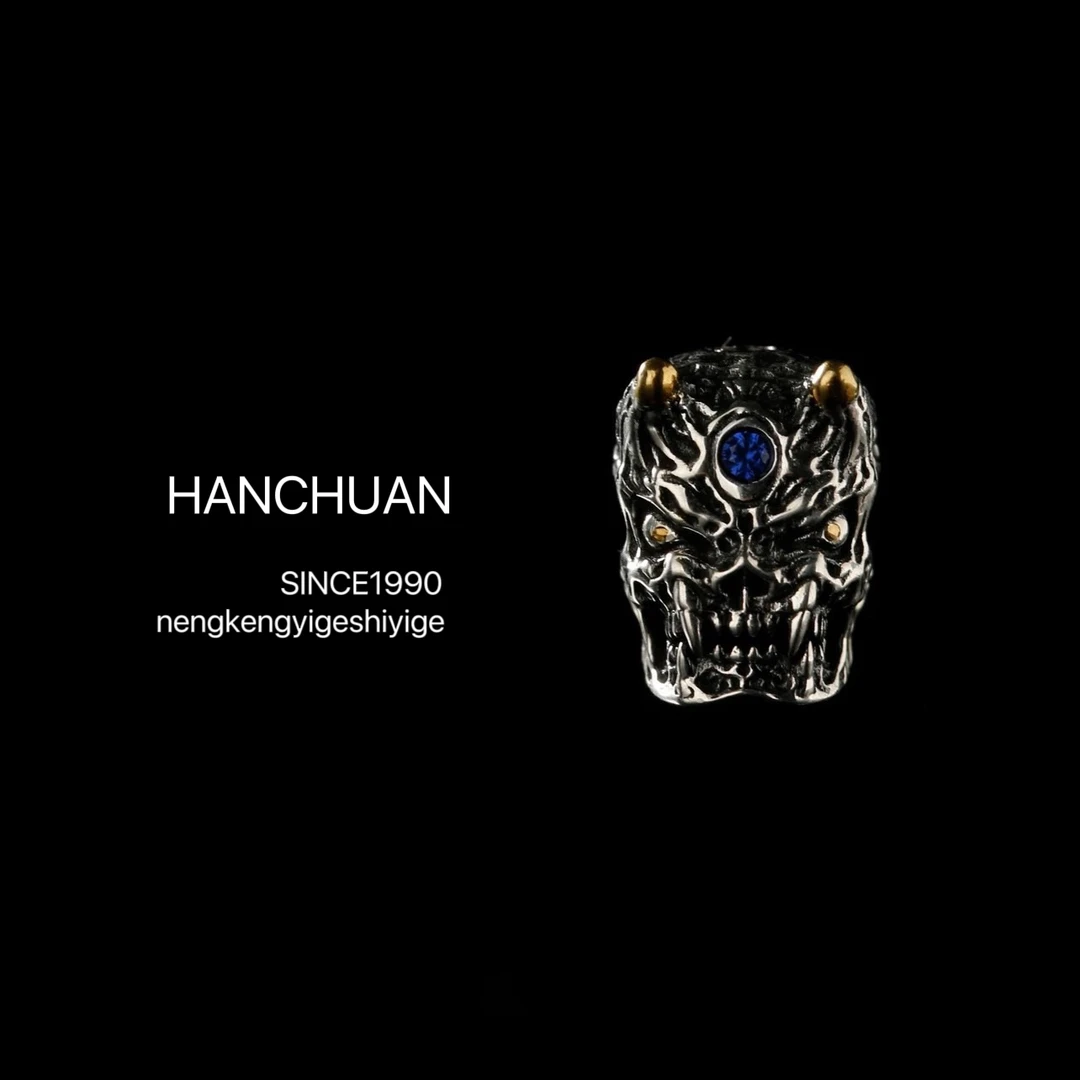 925银银制品 金角大王尺寸10*12*13文玩配饰中古复古镶嵌做旧