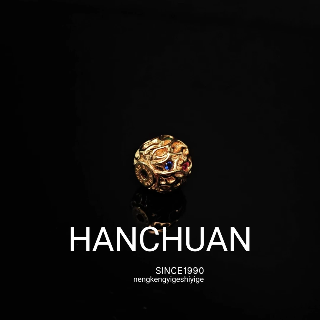 925银银制品 金色古腾骷髅尺寸10mm（非唐鑫骨藤骷髅）文玩配饰小众