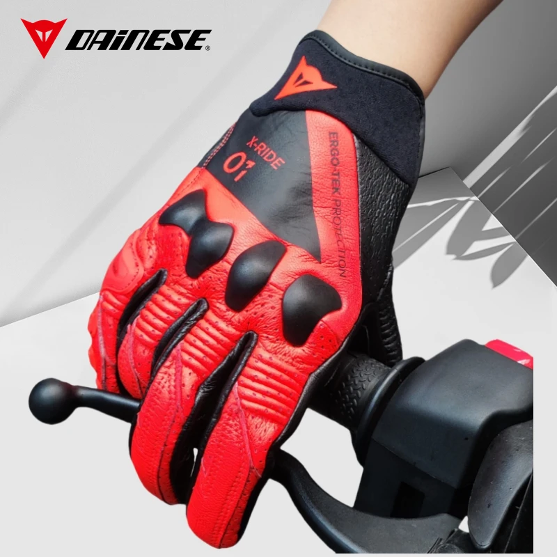 丹尼斯Dainese X-RIDE摩托机车钛合金防摔透气短款触屏骑行手套