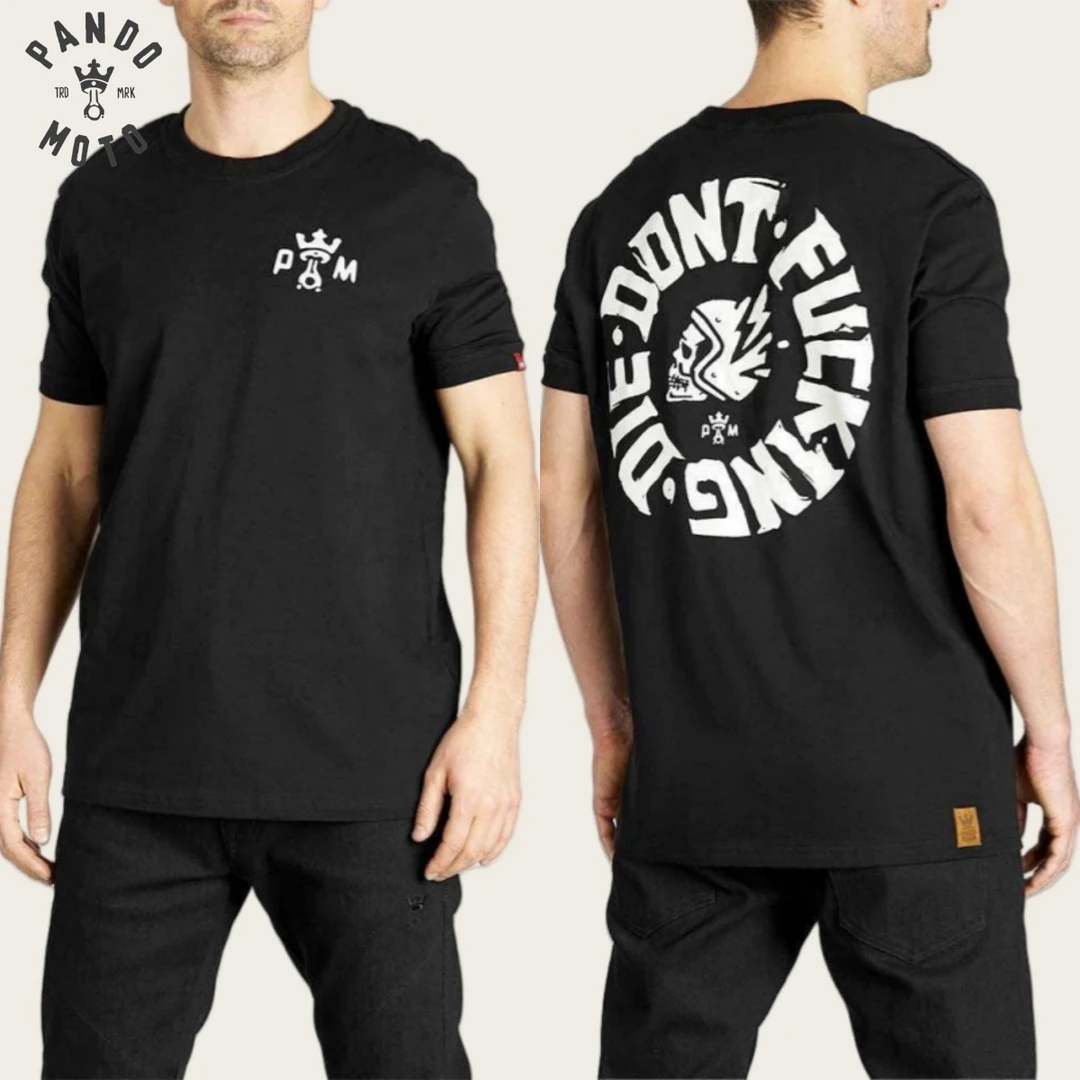 欧洲进口 PANDO MOTO 夏季机车摩托哈雷复古骑行纯棉卫衣短袖T恤