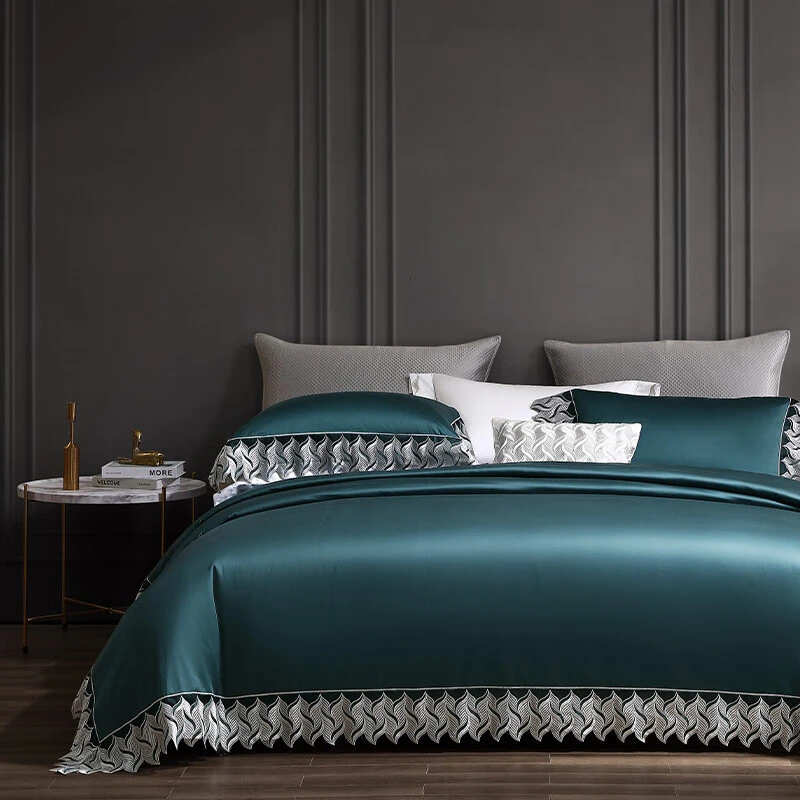 梦洁家纺 100S长绒棉素色蕾丝套件 夏娜Ⅱ