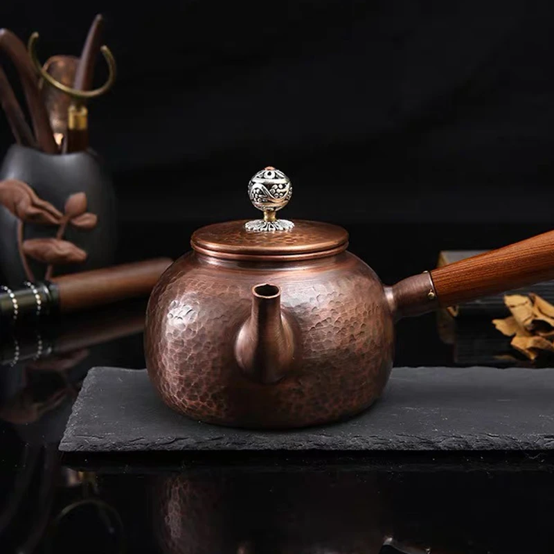 铜壶烧水壶纯紫铜手工加厚养生功夫茶壶沏茶壶茶具套装茶桌铜摆件