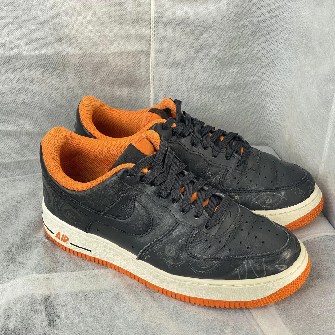 42.5码 空军一号 黑橙万圣节 板鞋 夜光