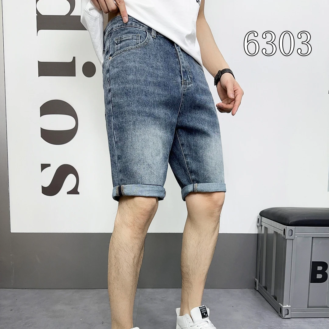 【厂家直发】夏季新款吸湿排汗透气冰凉男士牛仔裤休闲百搭六分短裤