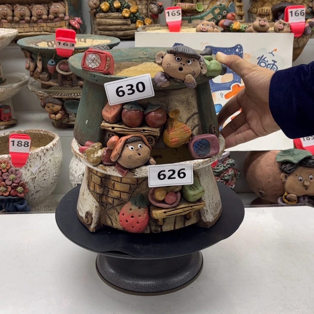 红陶20CM以下多***?花盆630626瑕疵多多