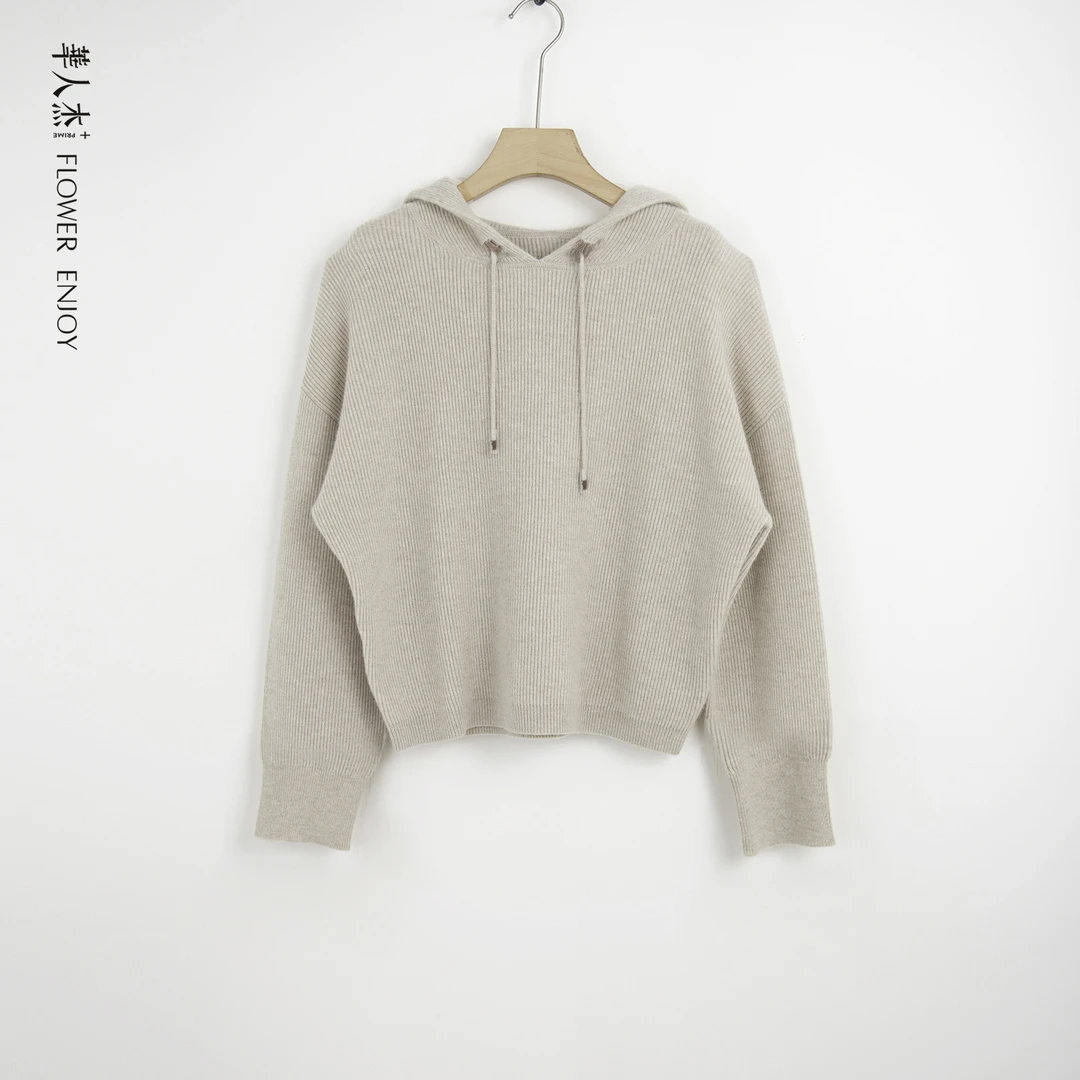 华人杰秋冬新款北欧高奢连帽长袖休闲羊毛时尚百搭针织衫