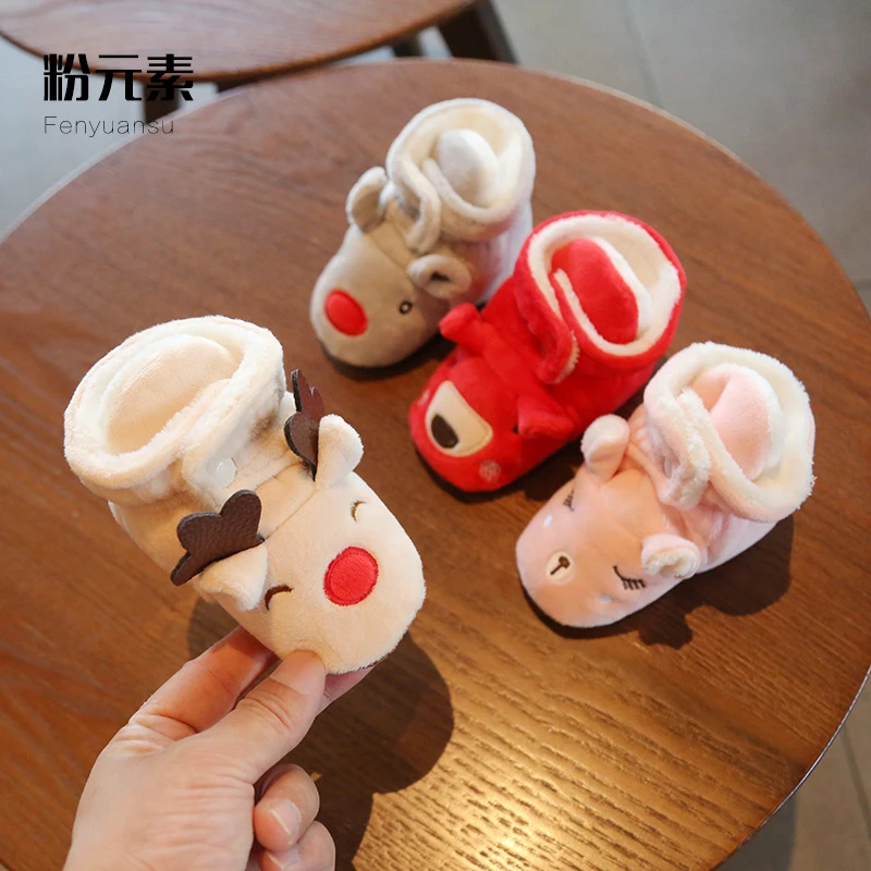 秋冬季新生婴儿棉鞋软底学步0-3-6个月1一岁宝宝棉鞋加厚保暖不掉