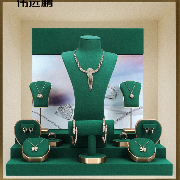 首饰展示架轻奢珠宝展示道具高档金属项链戒指耳环珠宝专柜陈列架