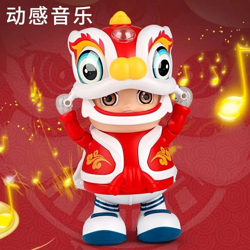 O/呵【福利】电动舞狮小男孩婴儿哄娃抬头训练幼儿早教玩具互动益智