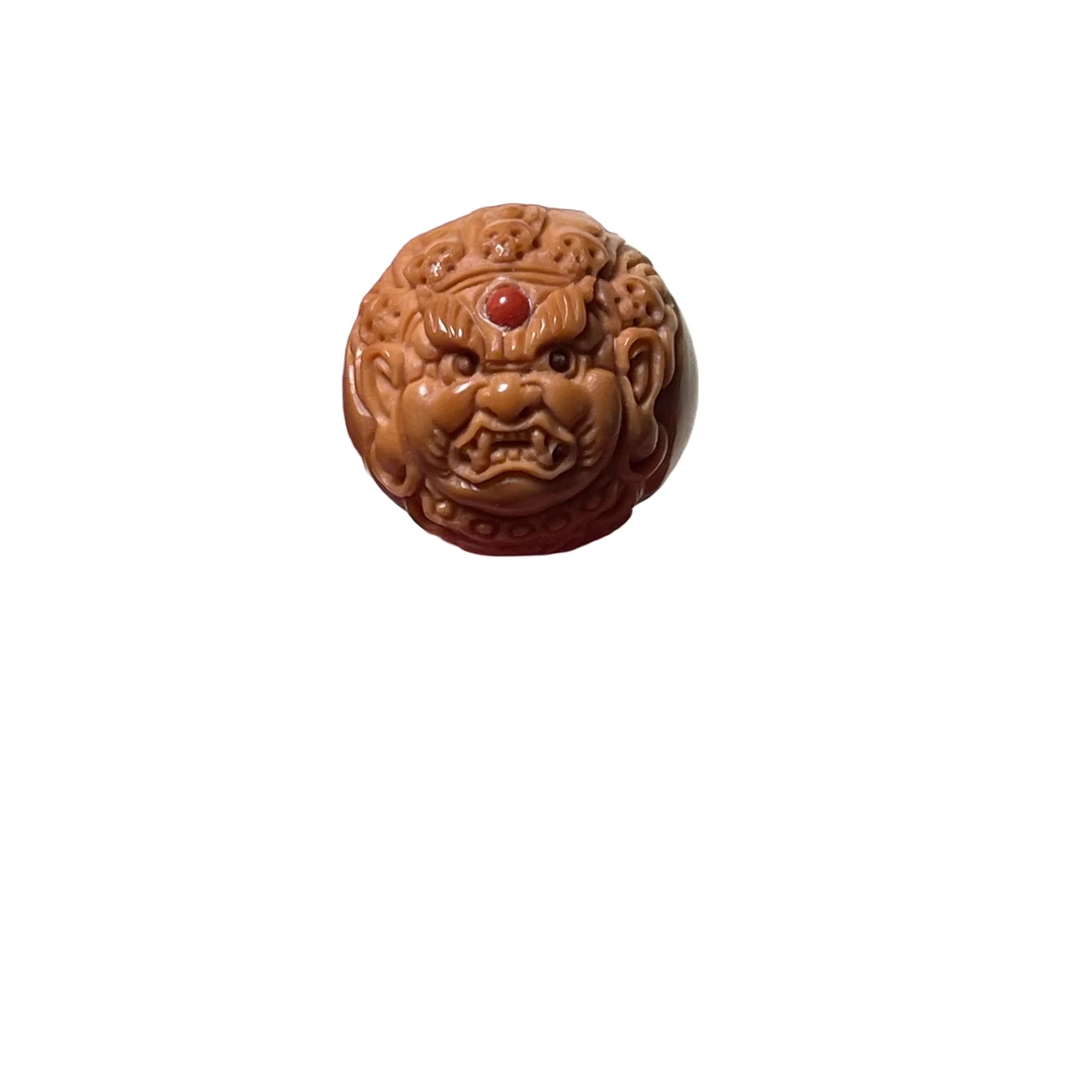 猴头聚宝盆料子雕刻黄财神，大黑天