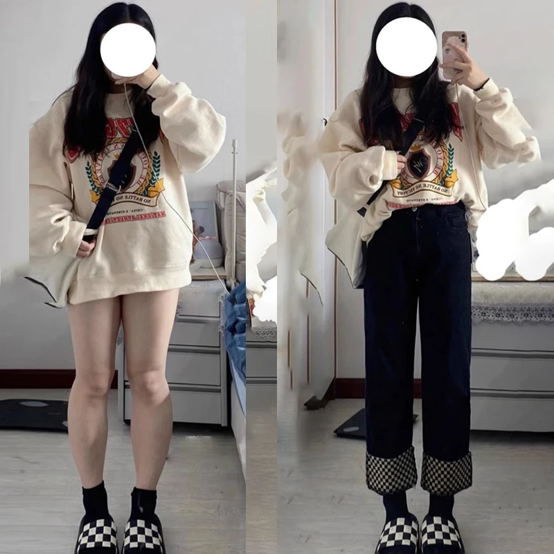 大码直筒牛仔裤女秋冬2025年新款胖mm显瘦高腰卷边九分裤小个子