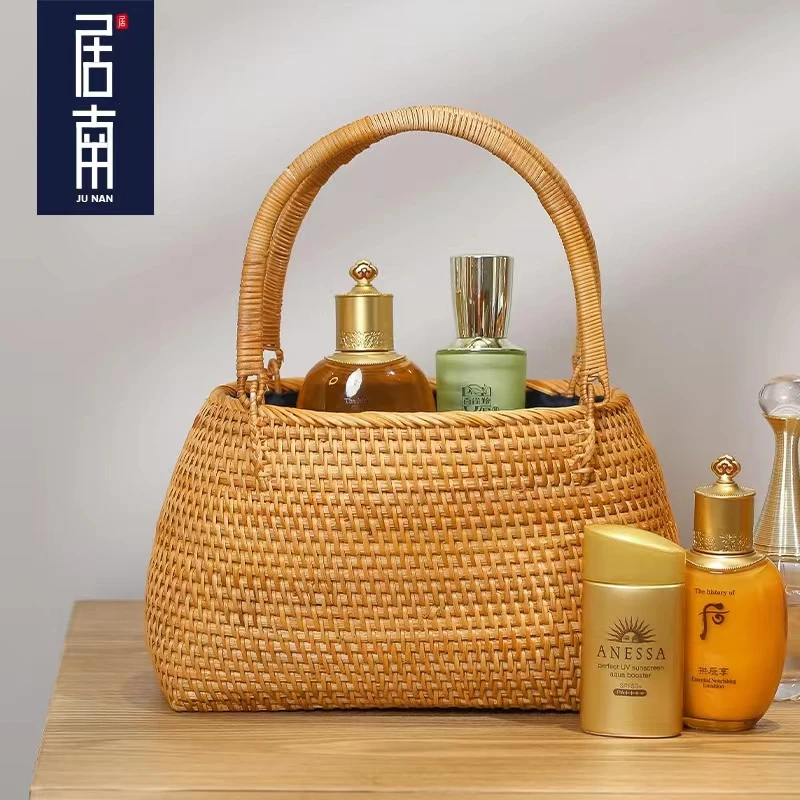 TB727藤编编制椭圆手拎包时尚休闲百搭女士手提包尺寸29*16*18cm