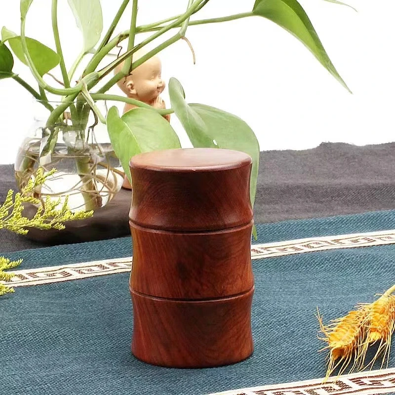 原木原色缅花竹节牙签筒小摆件MH 尺寸：5.5*10cm