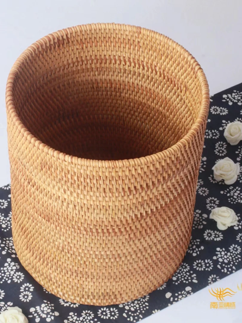 TB803秋藤编书画桶干花桶收纳桶个性高颜值垃圾桶尺寸：26*30cm