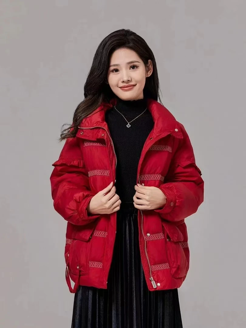 Y313 秋冬时尚气质羽绒服冬季休闲洋气防风遮肚显瘦修身百搭加厚