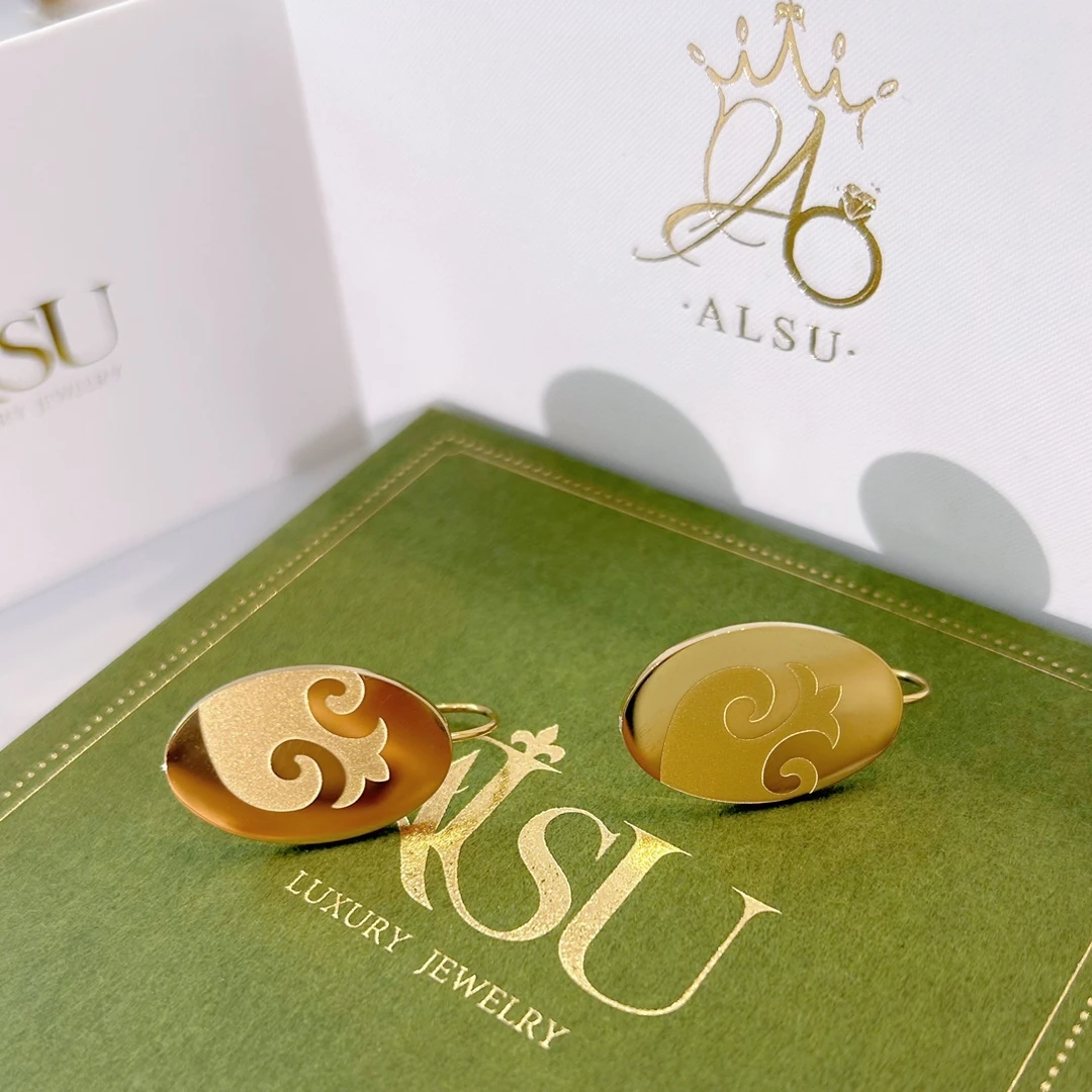 合金耳饰 ALSU原创新款椭圆形耳环 爆款气质