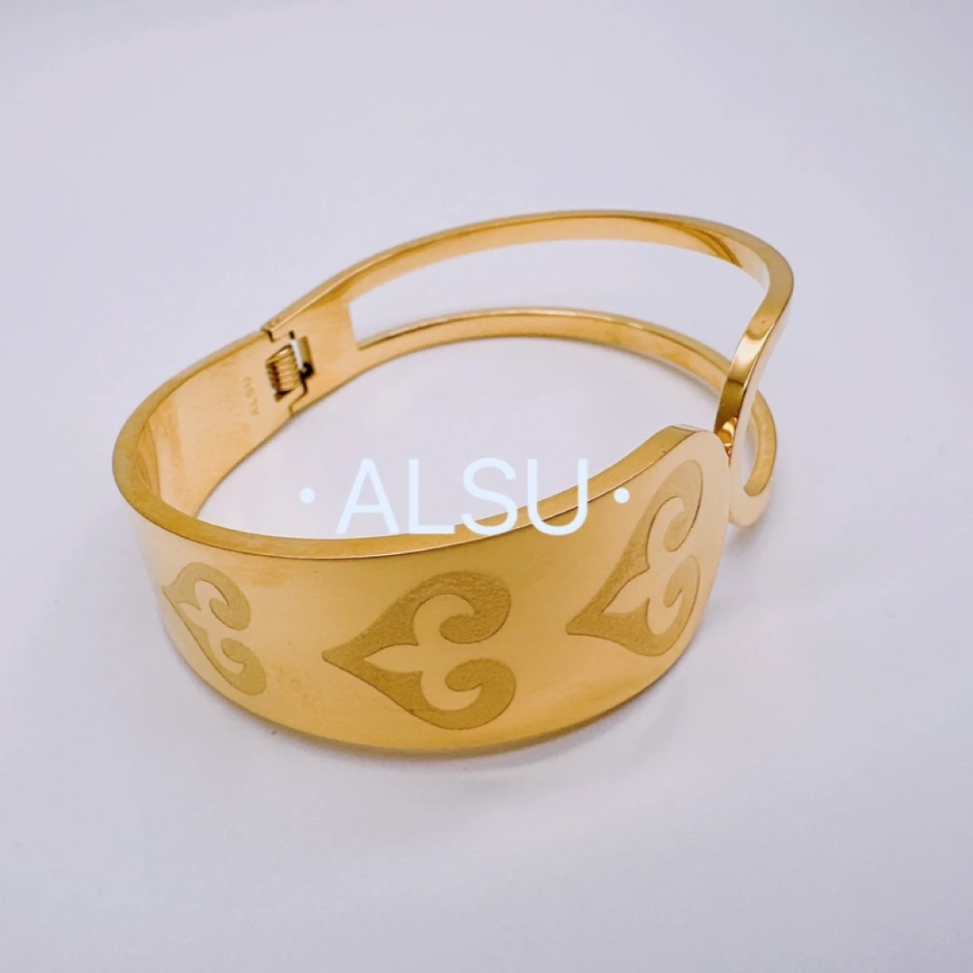 合金手镯 ALSU原创新款轻奢民族风手镯  小号55公斤以下拍