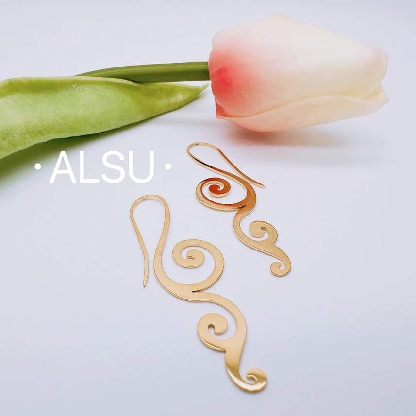 合金耳饰 ALSU新款轻奢民族简约风耳环