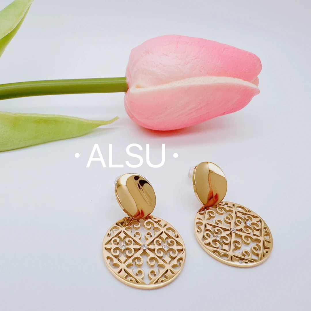 合金耳饰 ALSU原创镂空经典款款民族风圆耳环
