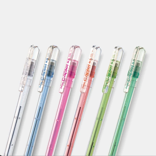 pentel/派通A105彩色透明杆自动铅笔拔盖式0.5mm可爱学生开学好物