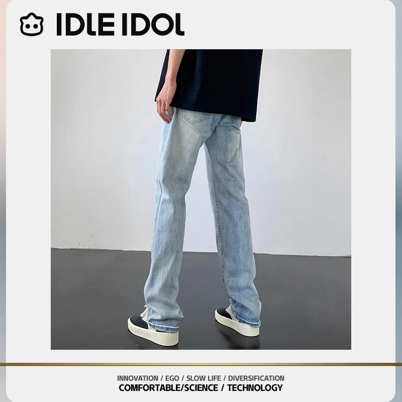 IDLE IDOL时尚简约风高街小众情侣水洗牛仔裤2025秋季新款长裤