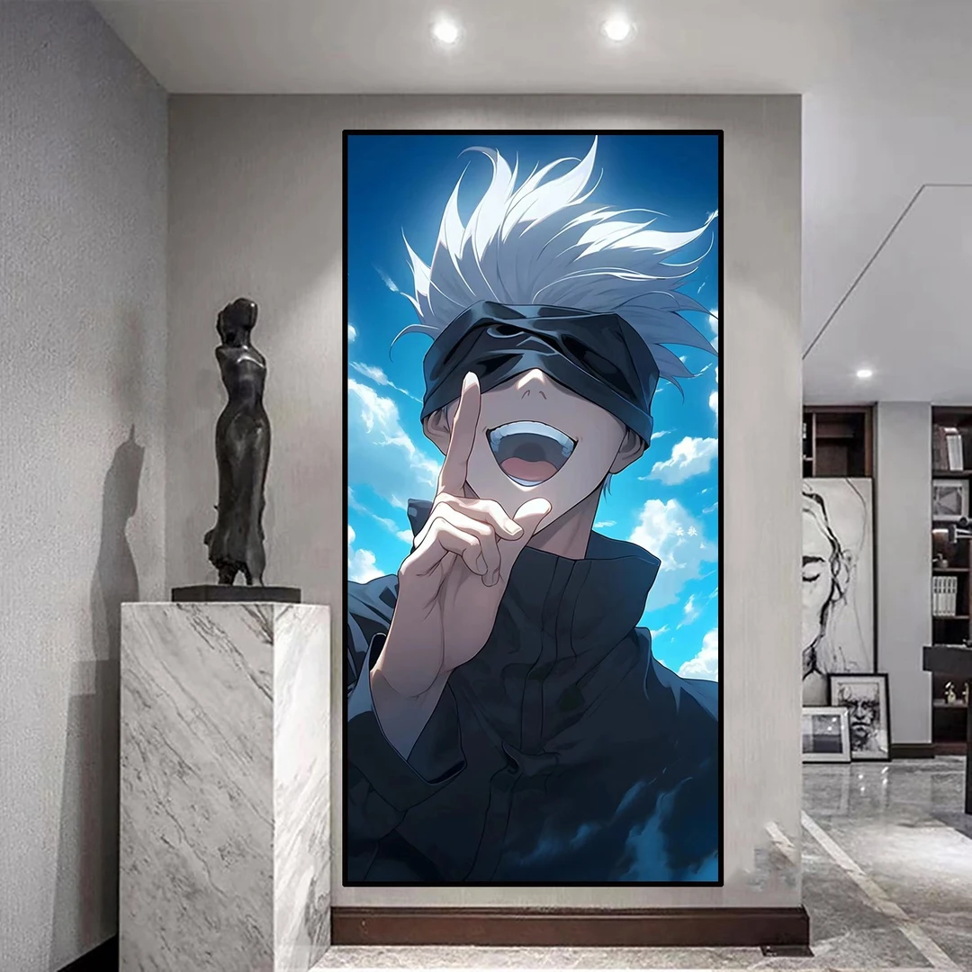 咒术回战五条悟挂画动漫二次帅气男生电竞房装饰画玄关走廊壁画