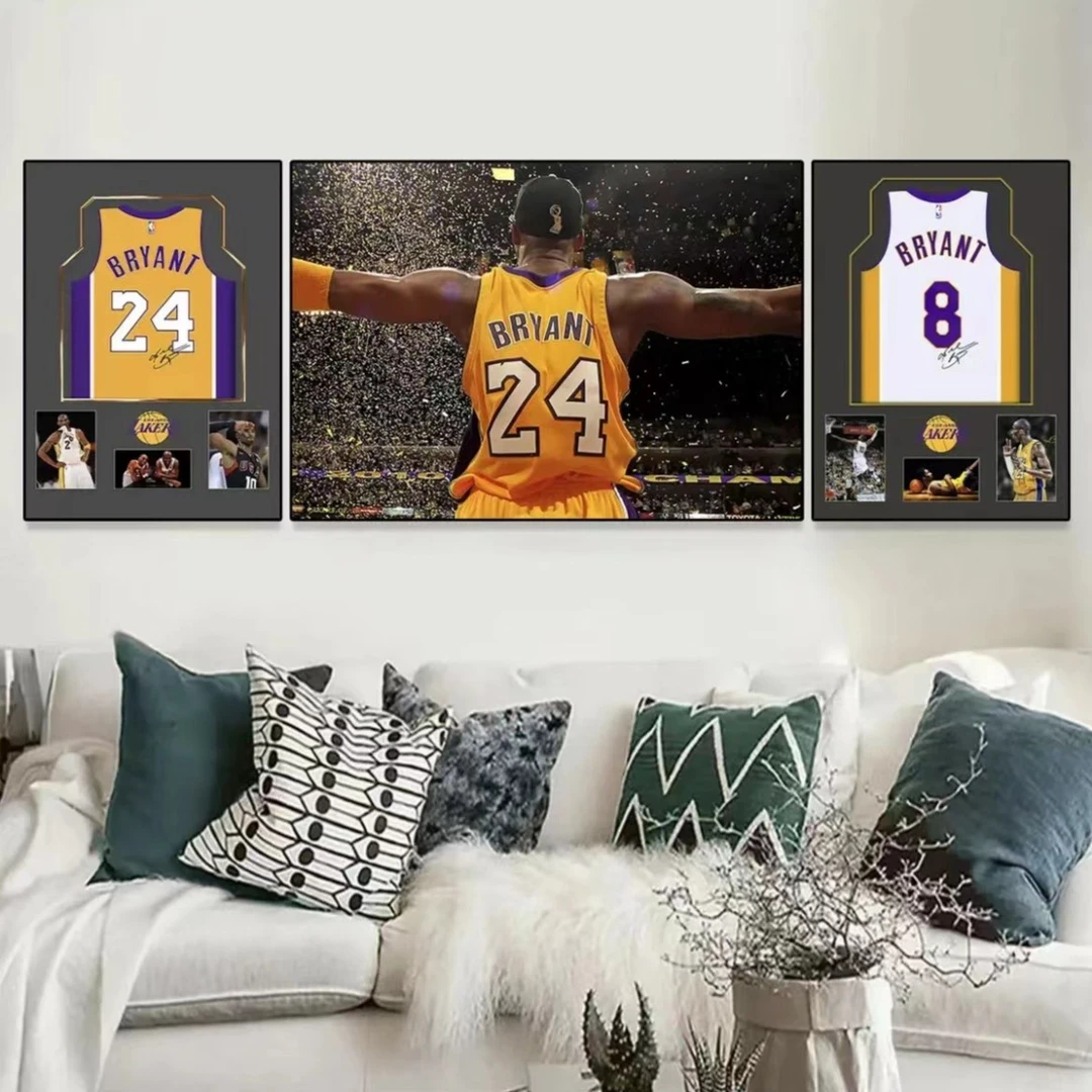 【NBA】客厅客厅沙发球星三联画现代简约男孩卧室房间装饰床头画