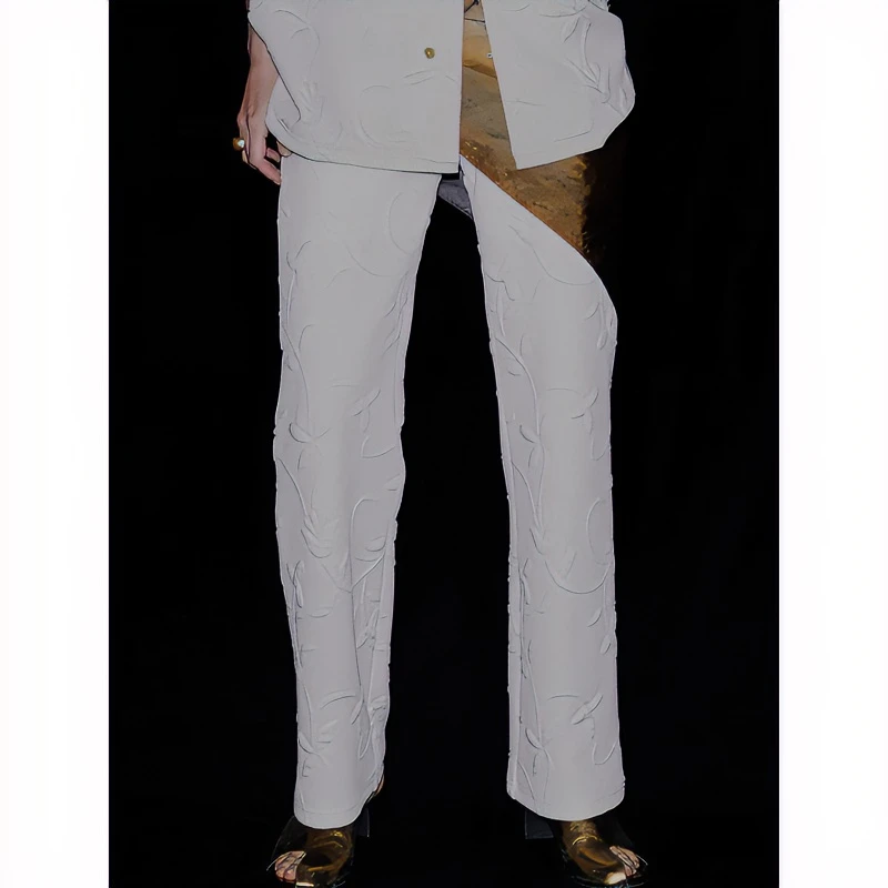 【TaKuMi】日系品牌 夏季新款 代 高级重工立体暗纹修身休闲裤