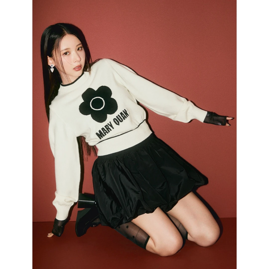 【TakuMi】日系品牌 明星杂志联名款 L 秋冬立体刺绣套头针织衫女