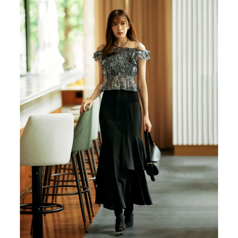 【MonTendre】杂志人气款 C 显瘦收腰优雅温柔设计感半身裙