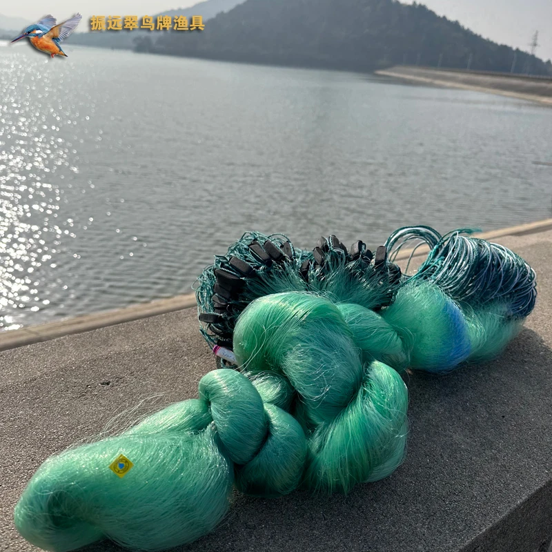 正宗进口船牌丝三层渔网大网兜3米到6米高沉网粘网丝网渔网捕鱼网