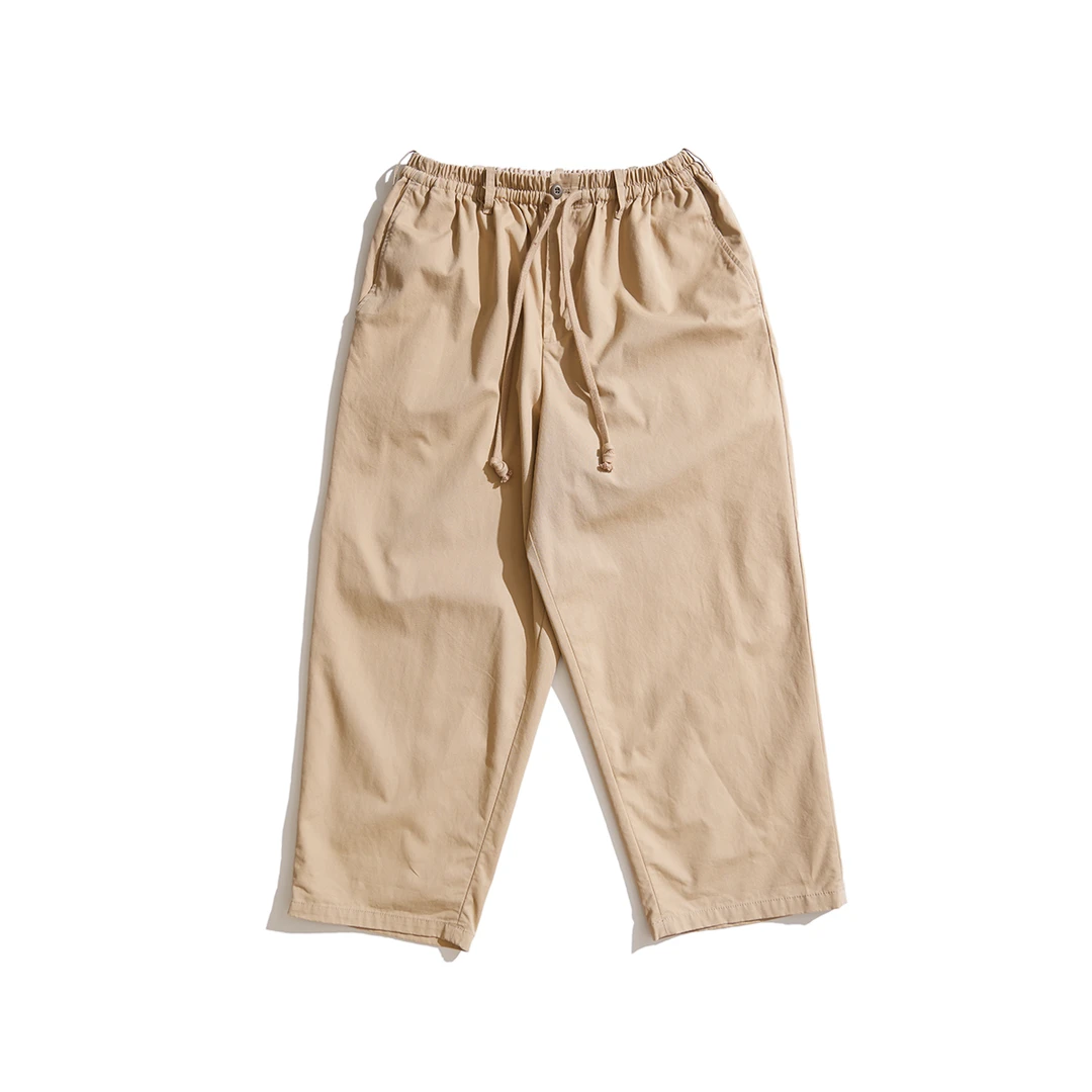 无品牌复古百搭奇诺锥形抽绳工装裤