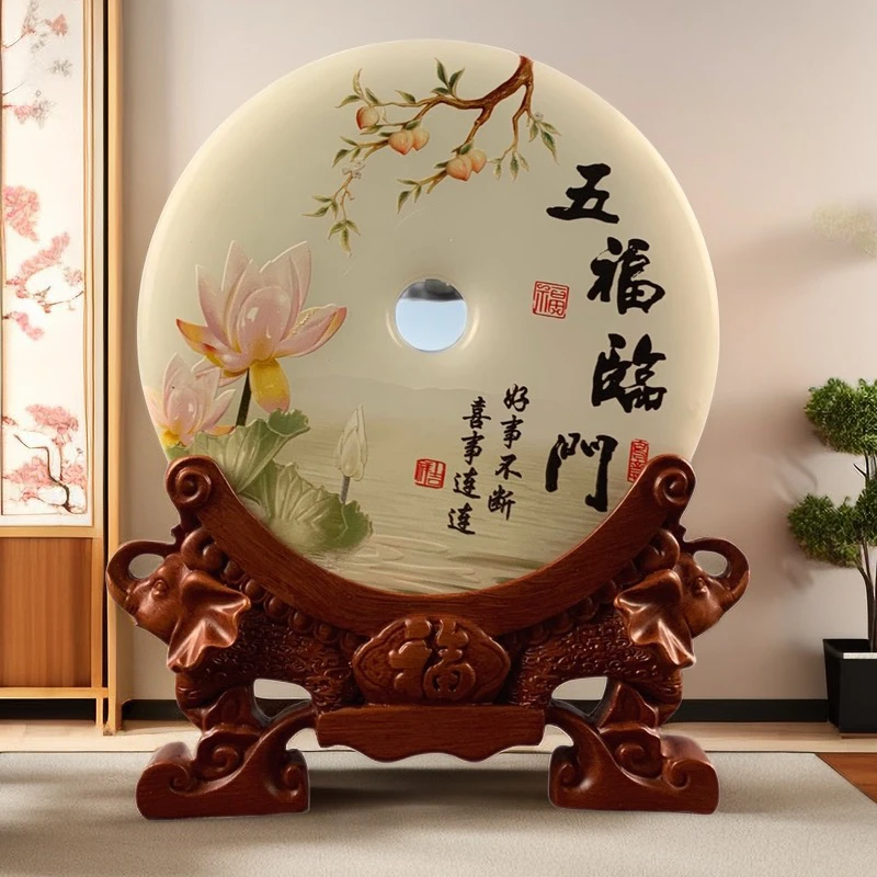 扣【五福临门】客厅玄关书房装饰乔迁新居招财摆件