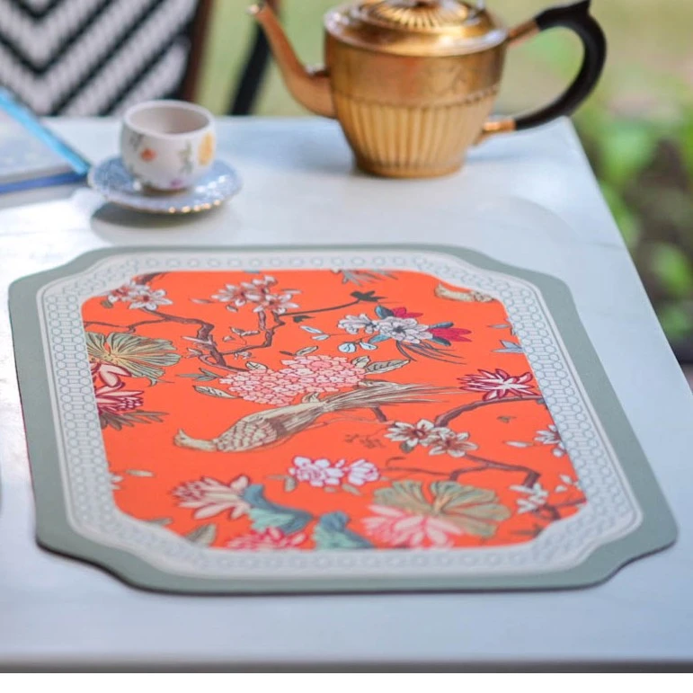 【奇居之乡】常规硅藻泥茶杯沥水垫茶桌垫免水洗橘/蓝30*40