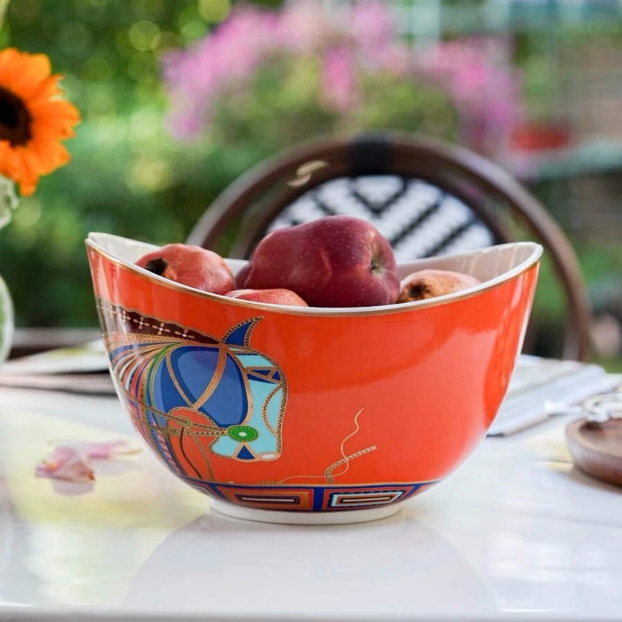 【奇居良品】高温瓷爱玛家元宝碗#TS1540