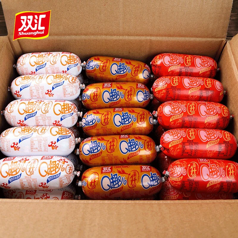 双汇q趣肠70g/个整箱火腿肠蘑菇玉米香辣小香肠休闲零食qq肠