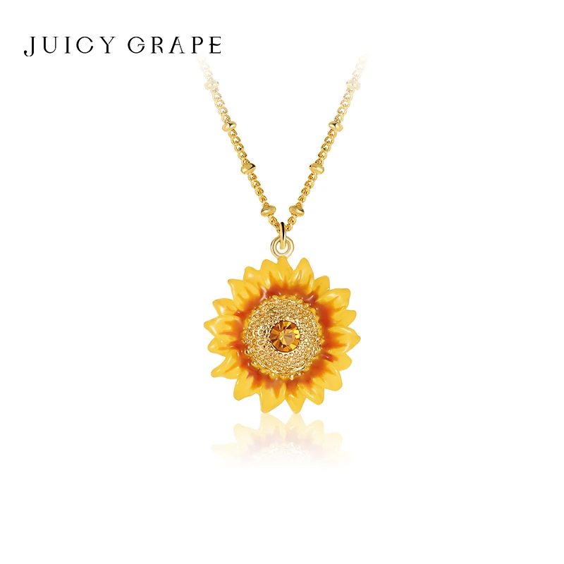 JuicyGrape 铜合金项链 向日葵花朵项链锁骨链简约百搭轻奢气质